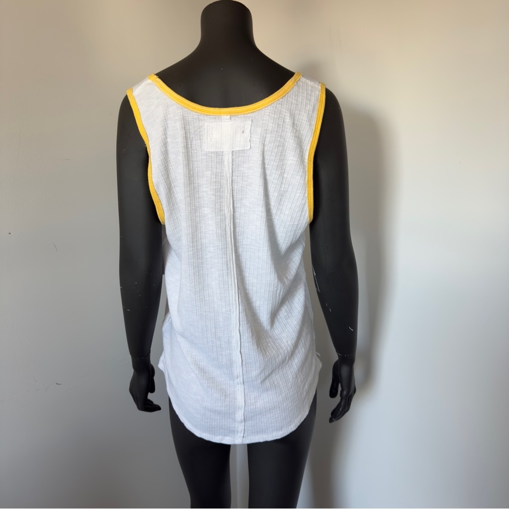 219. NWT Free People White and Yellow Tank Top - Picture 6 of 7